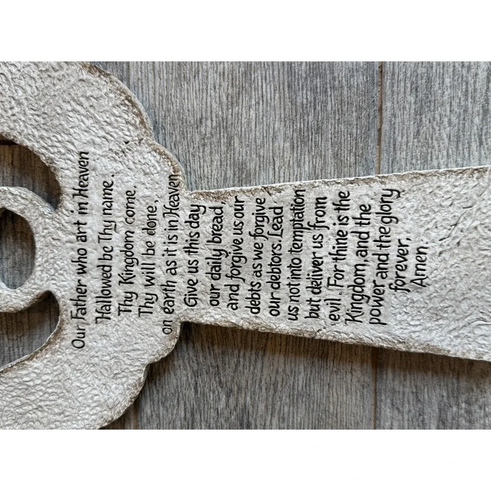 Caffco Lord's Prayer Angel Wall Plaque Rustic Religious Decor Cross Scripture